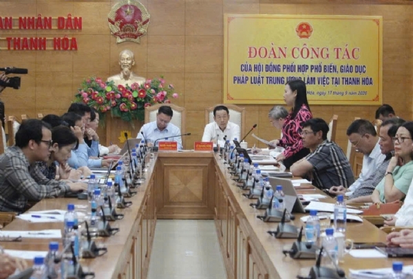 baophapluat.vn - Hội đồng phối hợp Phổ biến, giáo dục pháp luật Trung ương làm việc với tỉnh Thanh Hóa