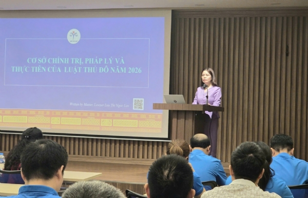 lsvn.vn- Lan toả tinh thần Luật Thủ đô năm 2026 đến đoàn viên, công nhân lao động tại các khu công nghiệp công nghệ cao và khu công nghiệp TP. Hà Nội